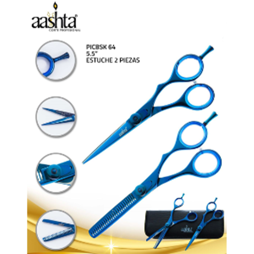 Kit Tijeras Profesional 5.5″ Azul PICBSK-64
