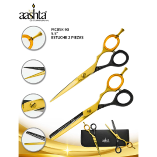 Kit Tijeras 5.5 Dorado/Negro PICBSK-90